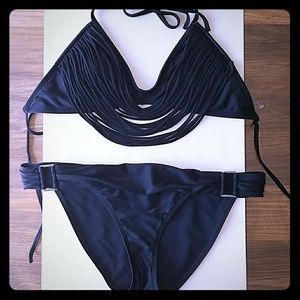 NEW Black Hilo Halter Bikini